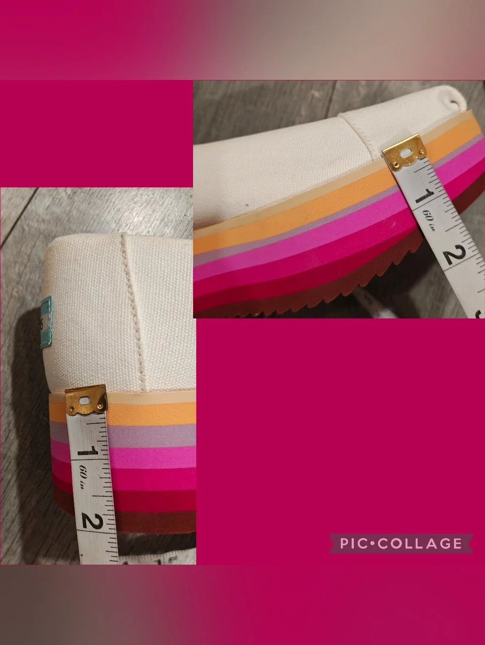 ✨🌈NWOT TOMS Alpargata Rainbow Platform Wedge Espadrilles Slip-Ons ✨🌈